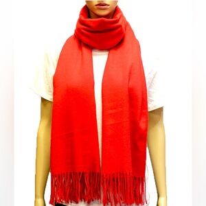 593. Soft RED Fringe Scarf NEW Item NWT One Size